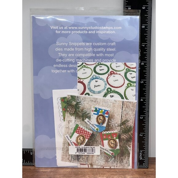HTF Sunny Studio Snippets Craft Dies BUILD A TAG #2 GIFT TAG HOLIDAY SSDIE116 - Picture 2 of 7